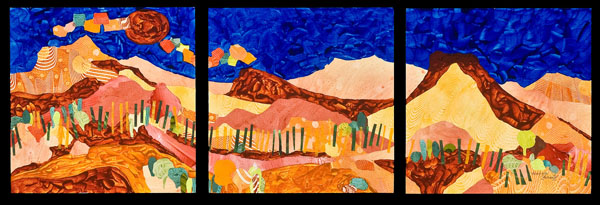 Desert Hills, mixed media art by Deanna Thibault